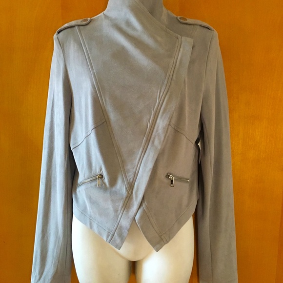 NWT Faux suede gray blue jacket - Picture 3 of 7